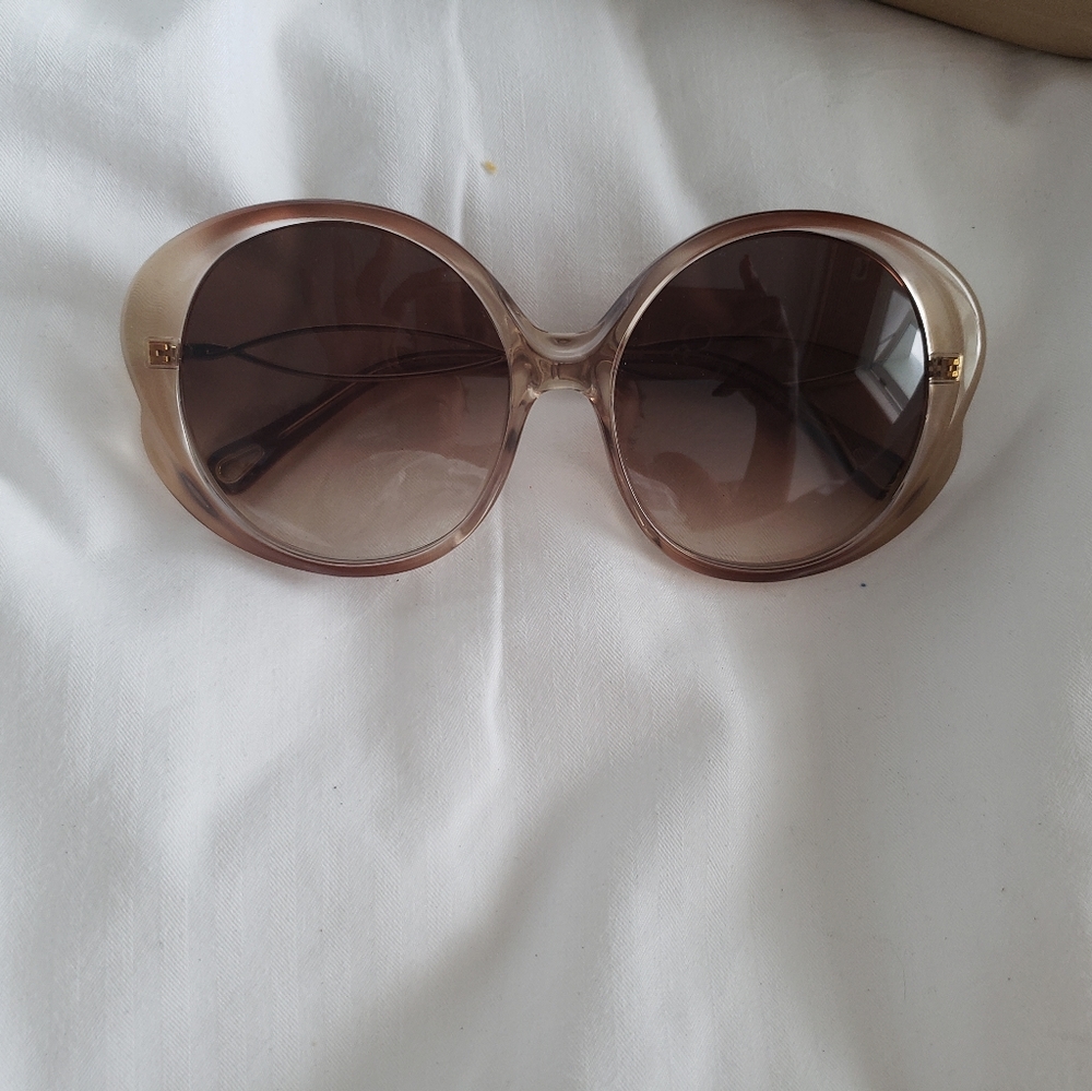 Chloe Oversized Round Brown Sunglasses